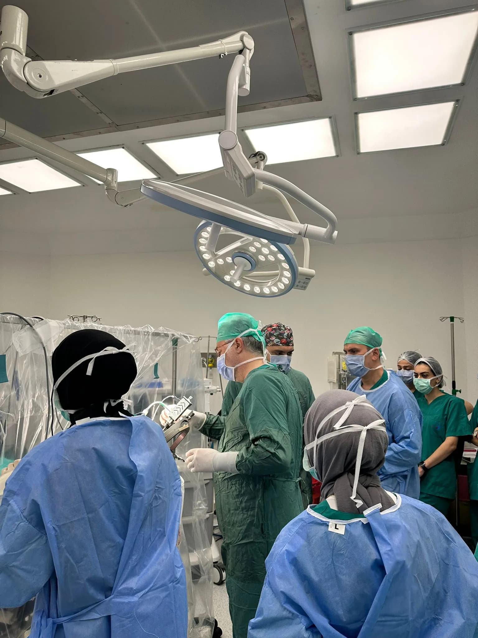 Full surgical team during a DBS procedure